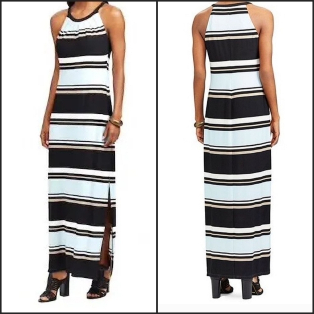 Chaps Dress Women's Large Striped Sleeveless Maxi Dress